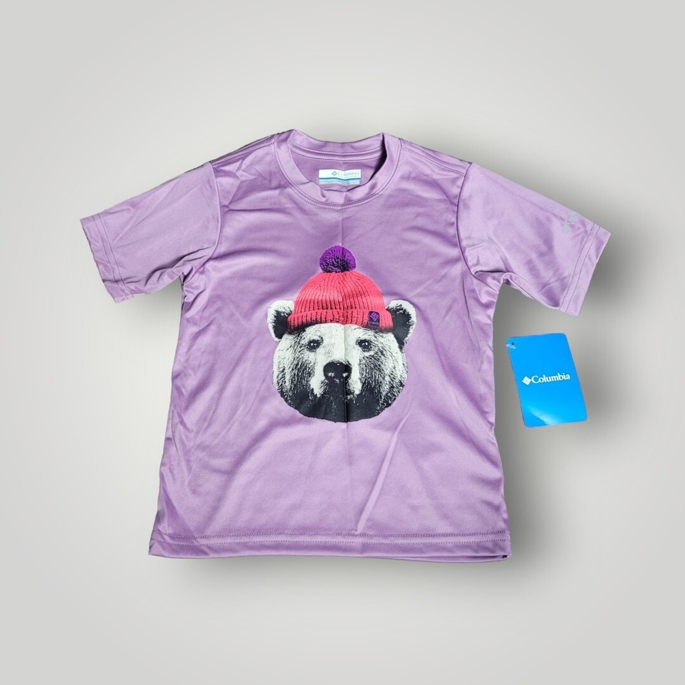 Columbia Sportswear Company Bear Cub Winter Hat Youth Purple T-Shirt SZ M 10/12